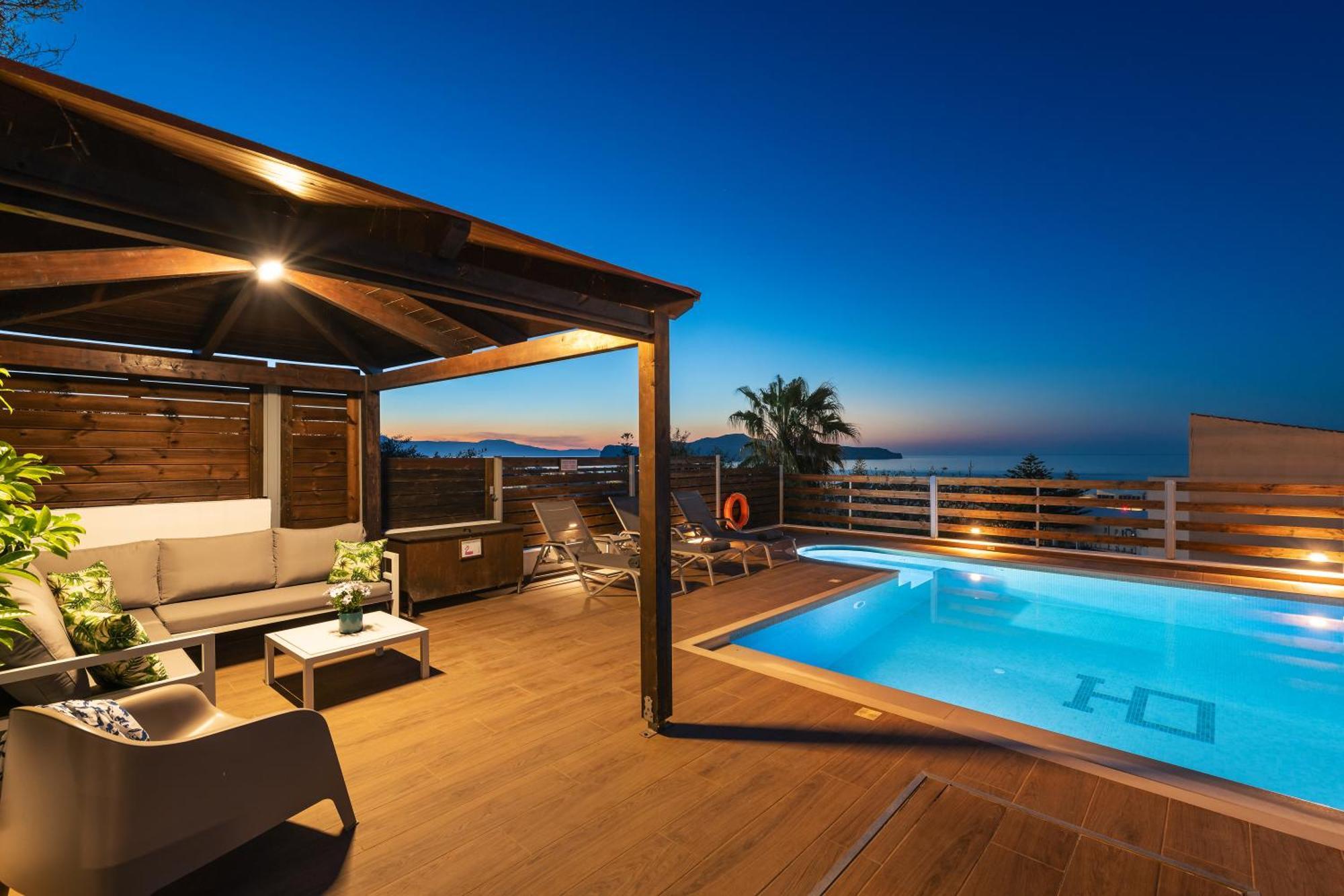 Seaview Garden Villa - Heated Pool & Sauna Stalos Exterior photo